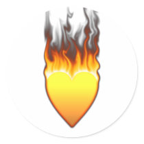 Flame Heart shape Design II stickers by ultraflames Flame Heart shape Design II stickers