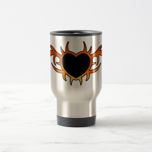Flame Heart Tattoo Mugs