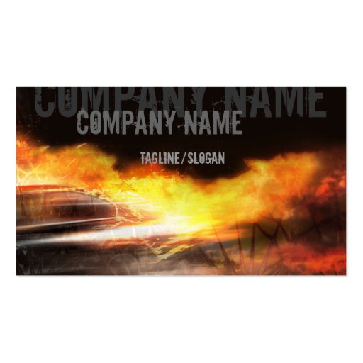 Flame On Business Card Template (front side)