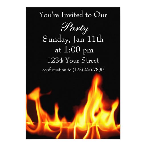 Flame party invite full