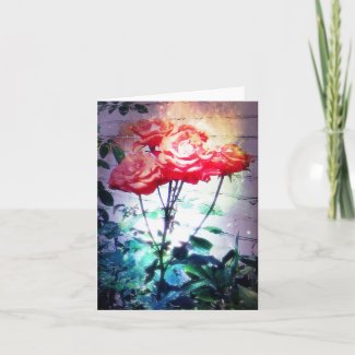 Flame Roses Note Card card