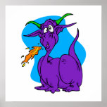 Flame Sneezer Purple Dragon Posters