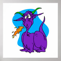 Flame Sneezer Purple Dragon Posters