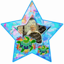 Flame Turtle Custom Photo Star Ornament