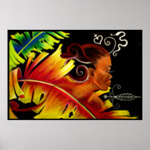 Flame V Glass Print