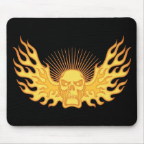 Flame-Wing-Skull Mouse Mat