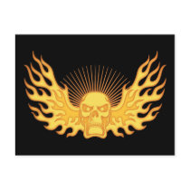 Flame-Wing-Skull Postcard