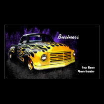 Flamed Hot Rod Truck business cards
