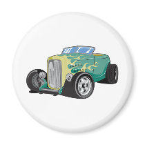 Flamed Roadster magnets by hotrodshirts Flamed Roadster magnets