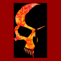Flamed skull posters