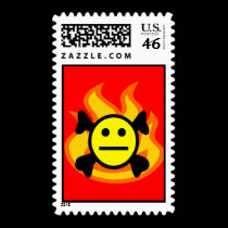 FLAMED SMILEY CROSSBONES postage
