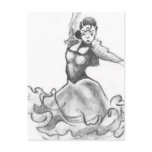 Flamenco Dancer Sketch Postcard