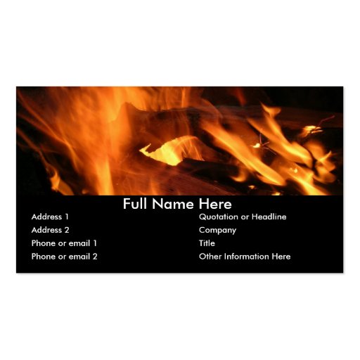 Flames and FIre Business Card Template (front side)
