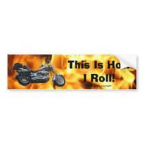 Flames & Cool Motorbike Power Machine Rider Gear Bumper Sticker