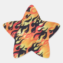 Flames Fire Customize add Name or Text Star Stickers