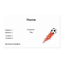 flames fire soccer ball business card template