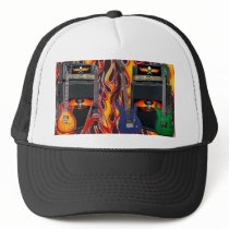 Flames,Guitars, and Amps Baseball Hat by MistaSCARY Flames,Guitars, and Amps Baseball Hat