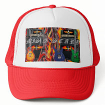 Flames,Guitars, and Amps Baseball Hat - Customized by MistaSCARY Flames,Guitars, and Amps Baseball Hat - Customized