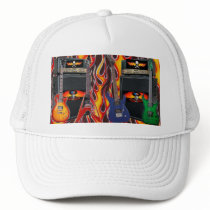 Flames,Guitars, and Amps Baseball Hat - Customized by MistaSCARY Flames,Guitars, and Amps Baseball Hat - Customized
