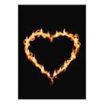FLAMES HEAT black heart fire burning hot love Custom Invites