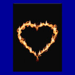 FLAMES HEAT black heart fire burning hot love invitations
