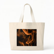 Flames of Fire in a Fireplace Canvas Bags