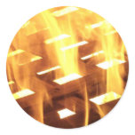 Flames of fire through a lattice photograph design stickers