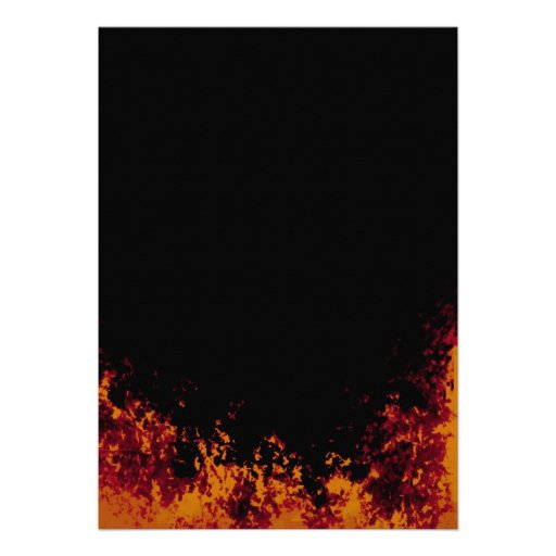 Flames on Black Invitation