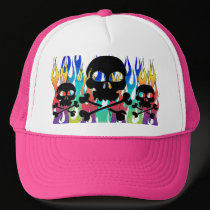 Flames & Skulls Baseball Hat by MistaSCARY Flames & Skulls Baseball Hat