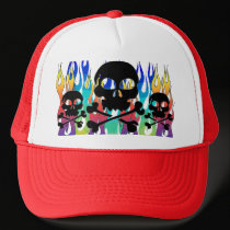 Flames & Skulls Baseball Hat - Customized by MistaSCARY Flames & Skulls Baseball Hat - Customized
