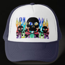 Flames & Skulls Baseball Hat - Customized by MistaSCARY Flames & Skulls Baseball Hat - Customized