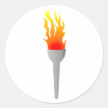 Flames torch of flames torch round sticker