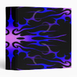 Flames Tribal Tattoo Purple and Blue 3 Ring Binders