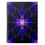Flames Tribal Tattoo Purple and Blue Spiral Notebook