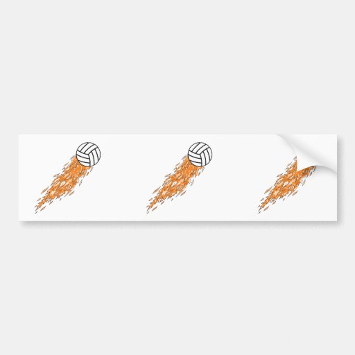flames volleyball design bumper sticker