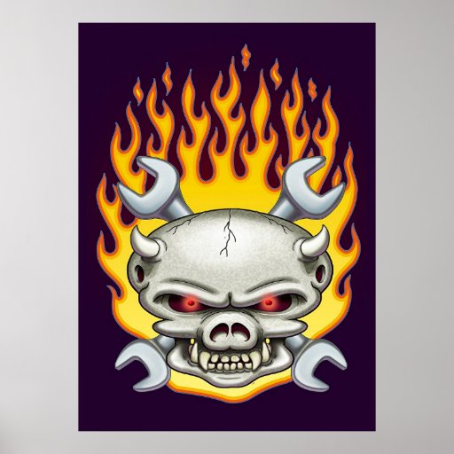 Flamin' Hog Print
