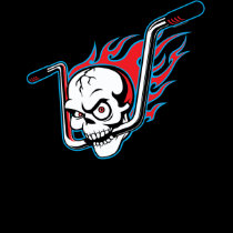 Flamin' Skull (drk) t-shirts
