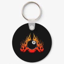 Flaming 8 Ball Black keychains