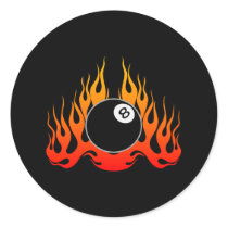 Flaming 8 Ball Black stickers by WhiteTiger_LLC Flaming 8 Ball Black stickers