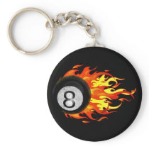 Flaming 8 Ball Keychains