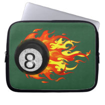 Flaming 8 Ball Laptop Sleeves