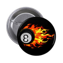Flaming 8 Ball Pins