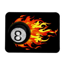 Flaming 8 Ball Rectangle Magnets