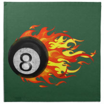 Flaming 8 Ball Printed Napkins
