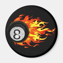 Flaming 8 Ball Refrigerator Magnets