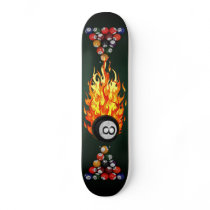 Flaming 8 Ball Custom Skateboard