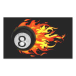 Flaming 8 Ball Rectangle Sticker