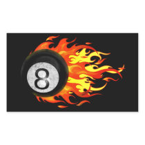Flaming 8 Ball Rectangle Sticker