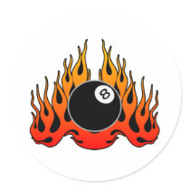 Flaming 8 Ball stickers