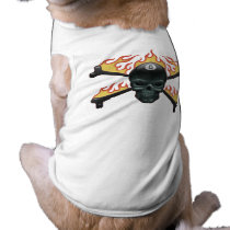 Flaming 8 Skull pet clothing